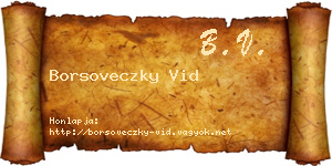 Borsoveczky Vid névjegykártya